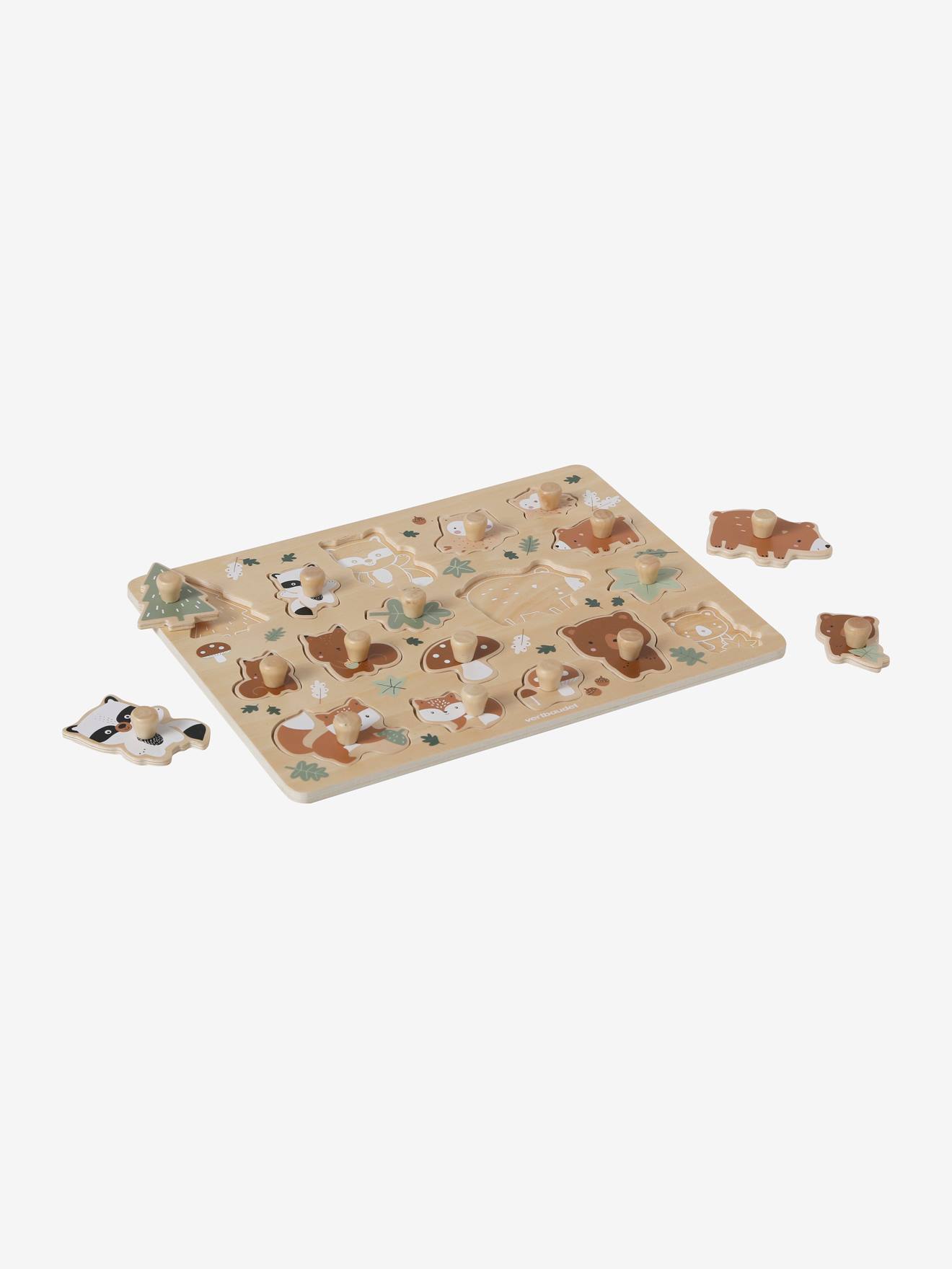 Puzzle boutons GREEN FOREST en bois FSC® multicolore