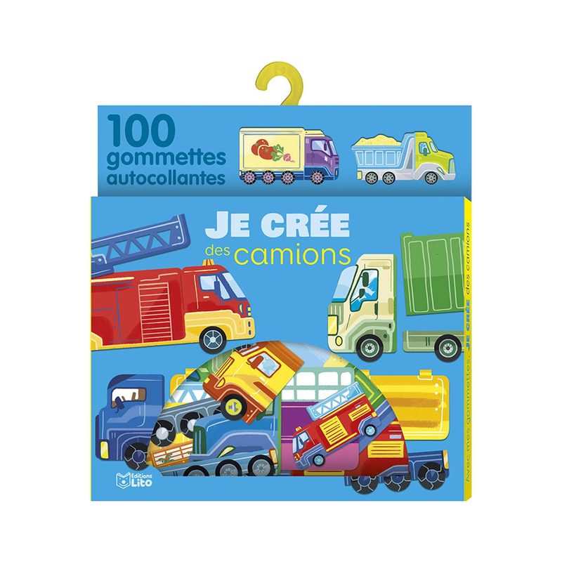 Pochette Avec mes gommettes, je crée Les camions - Lito
