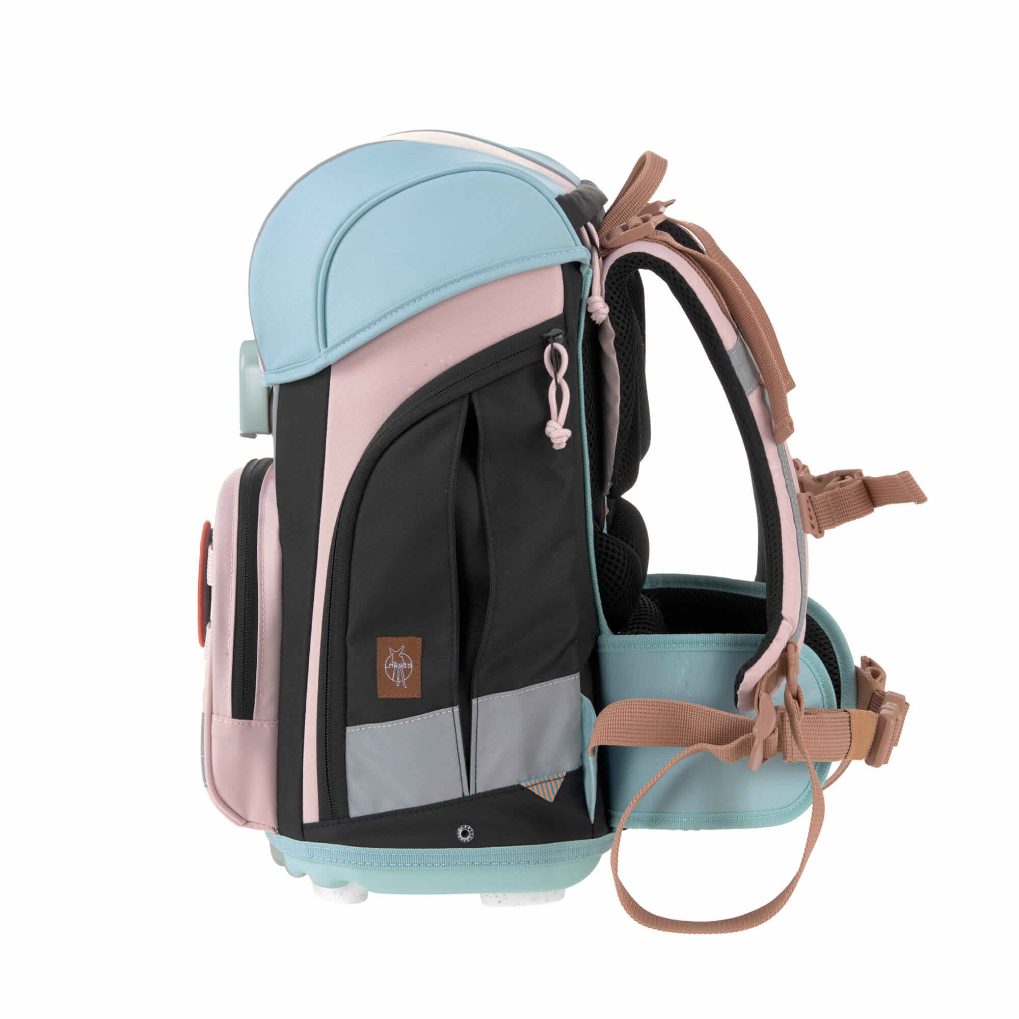 Schulranzen Set 7-teilig, Boxy Unique Rose Blue Black