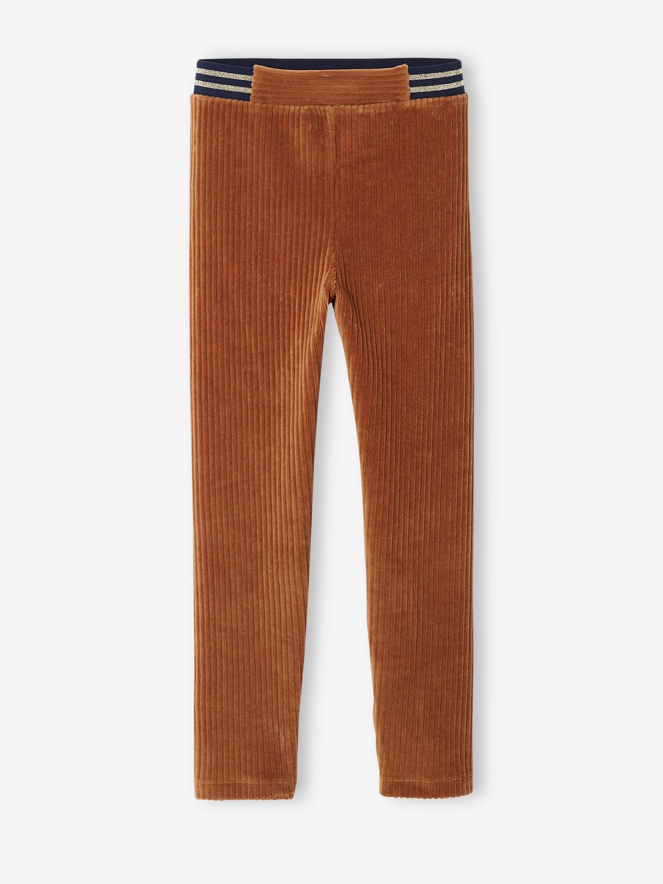 Legging velours fille camel