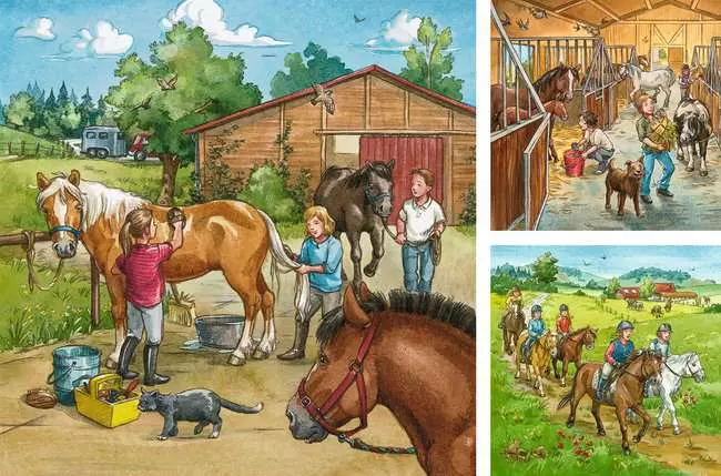 Kinderpuzzle ab 5 Jahren - Mein Reiterhof - 49 Teile