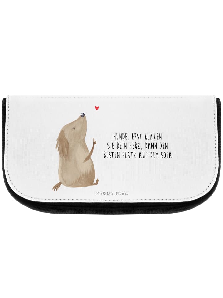 Mr. & Mrs. Panda Kosmetiktasche Hund Liebe mit Spruch in Weiß günstig kaufen onesize