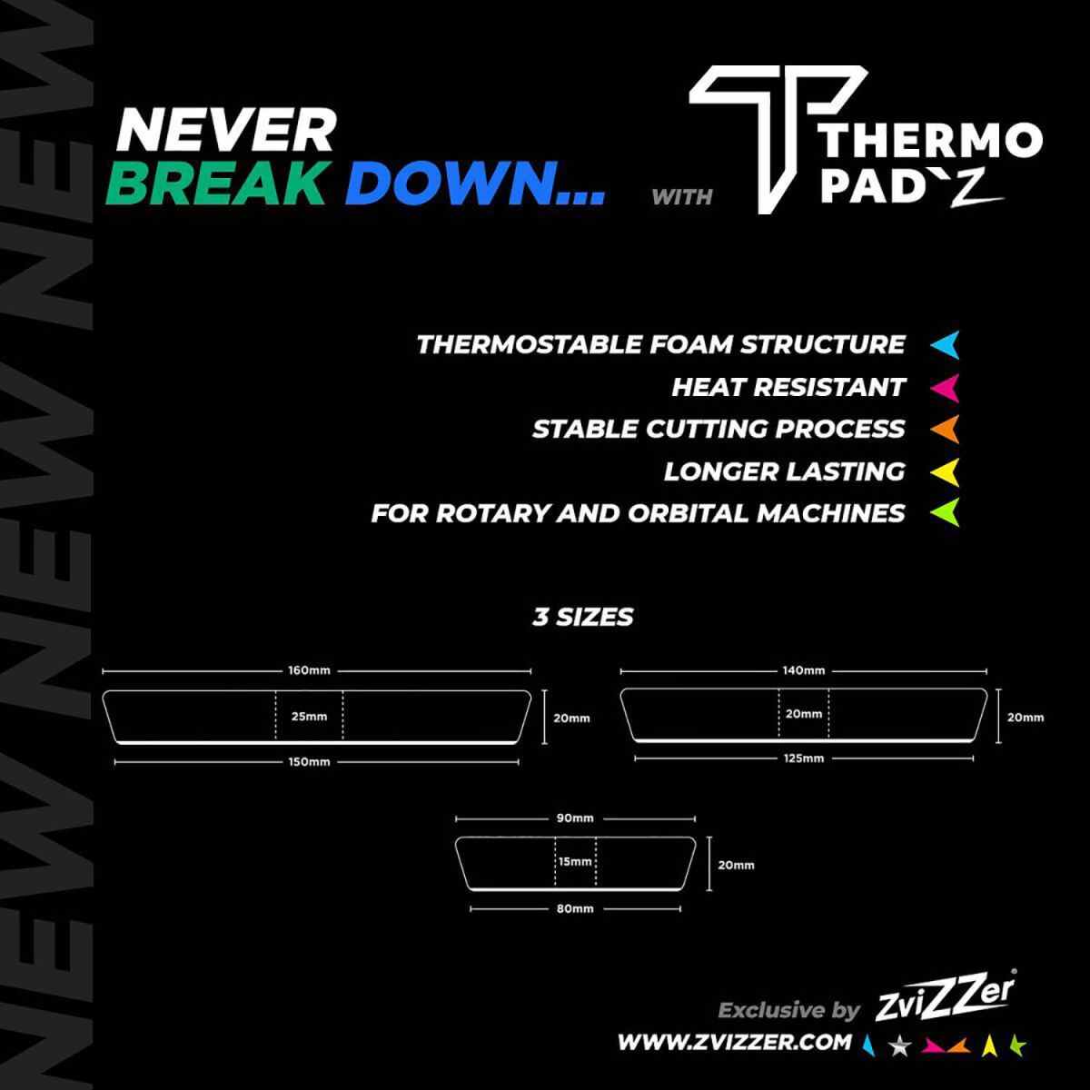 ZviZZer ThermoPad 150mm sehr hart grau