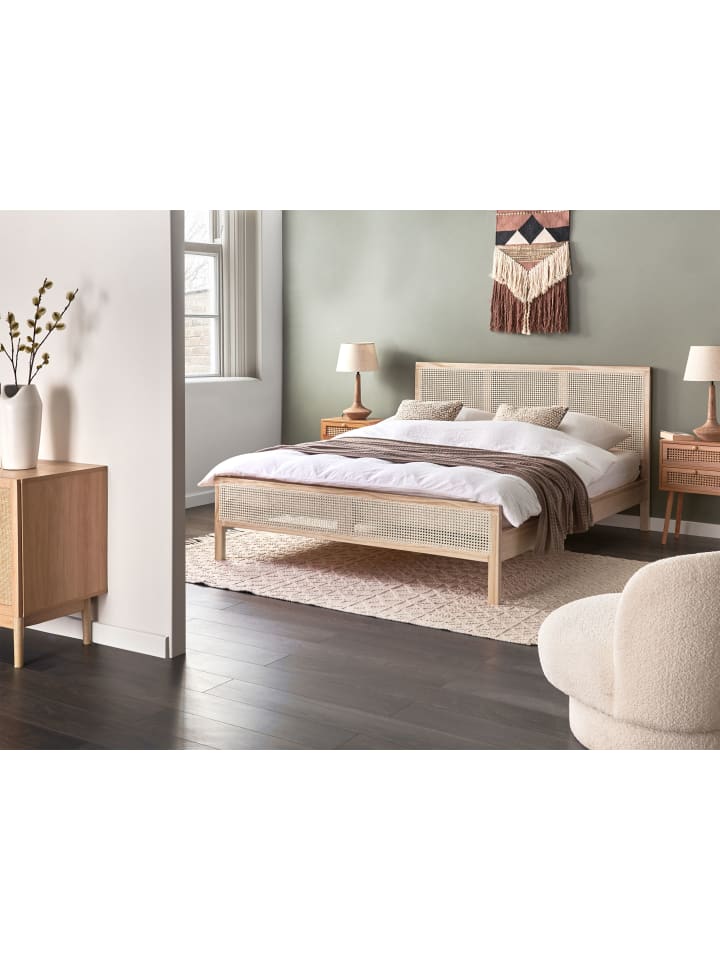 Beliani Doppelbett SALERNAS in Braun - (W) 166 x (H) 100 x (L) 206 cm günstig kaufen onesize