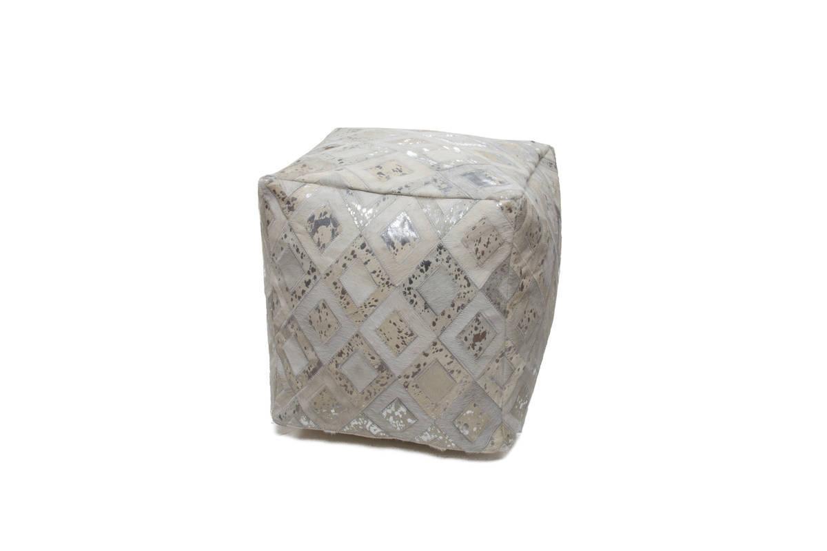 Kayoom Spark Pouf 100 Grau / Silber 45cm x 45cm