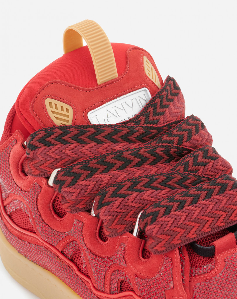 SNEAKERS CURB EN CUIR ET STRASS