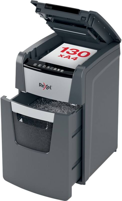 Rexel Optimum AutoFeed  130X Automatischer Aktenvernichter Partikelschnitt Sicherheitsstufe P-4 130 Blatt Automatisch & 8 Blatt Manuell