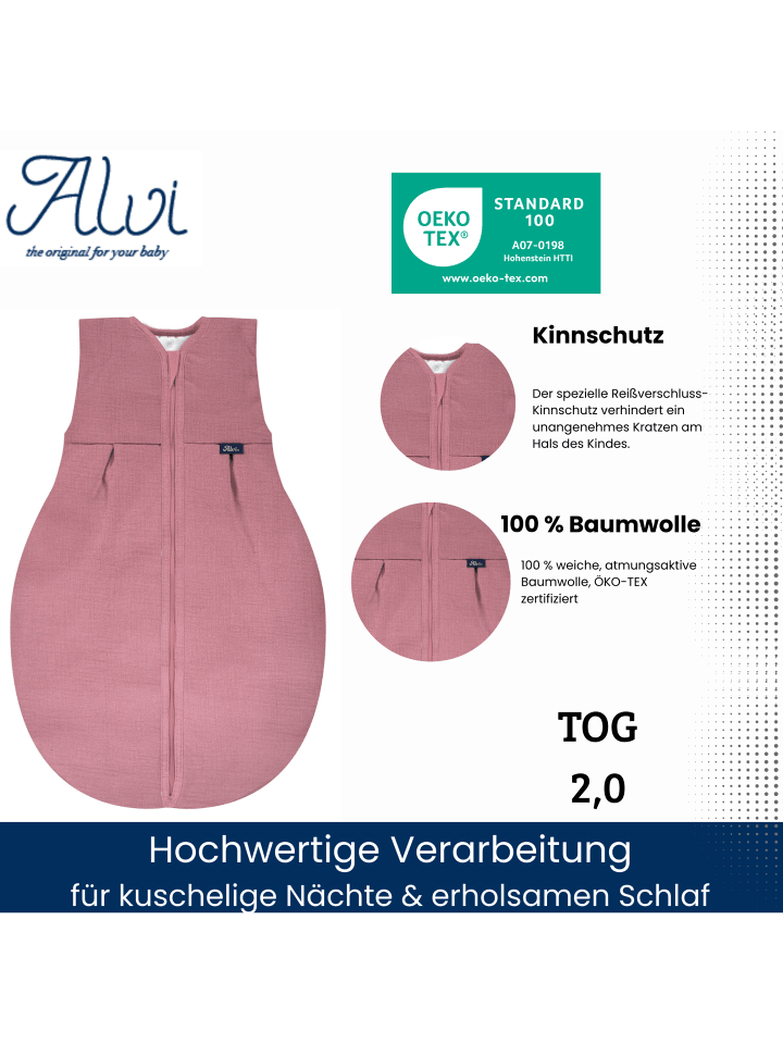 Kinderhaus Blaubär 4-Season Mull-Schlafsack TOP in Fox Glove günstig kaufen