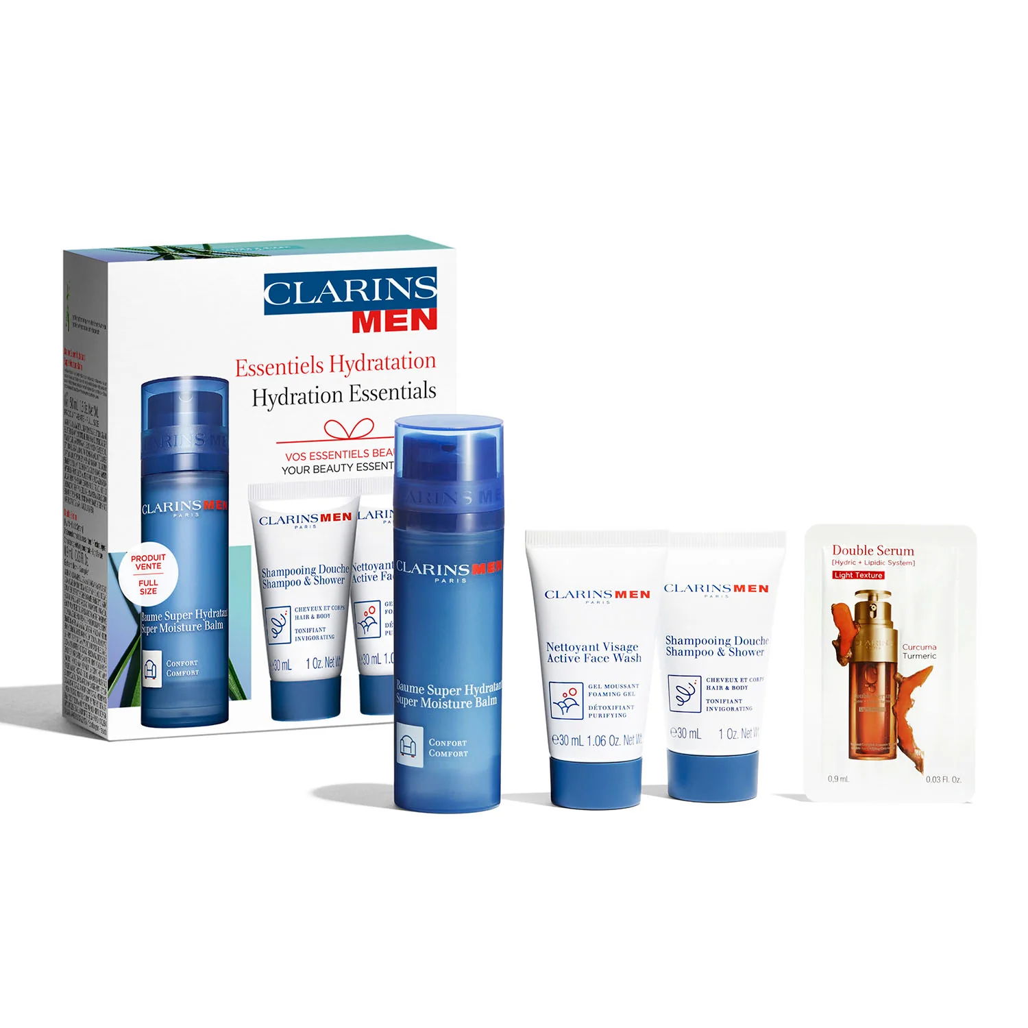 ClarinsMen Essentials Hydration - Fuktighetsgivende gavesett, gavesett for ansikt og kropp