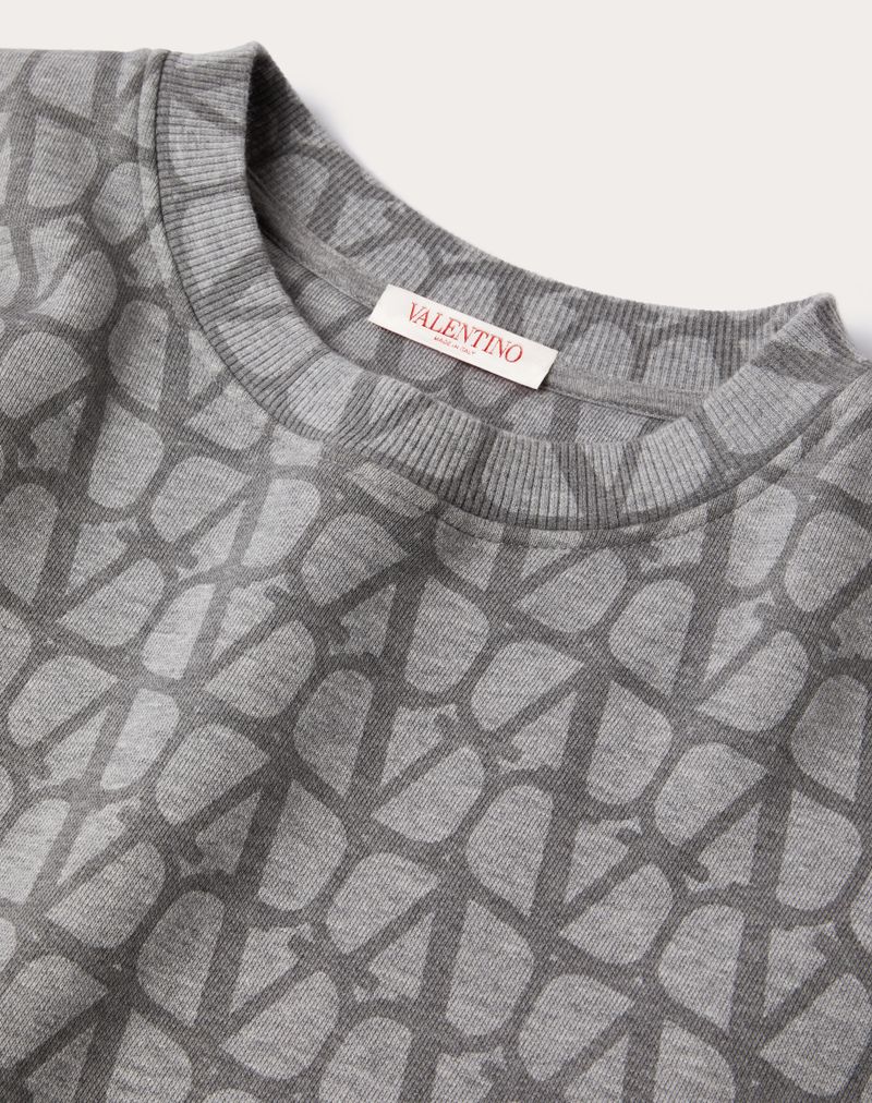RUNDHALSET BOMULDSSWEATSHIRT MED TOILE-IKONOGRAFIPRINT
