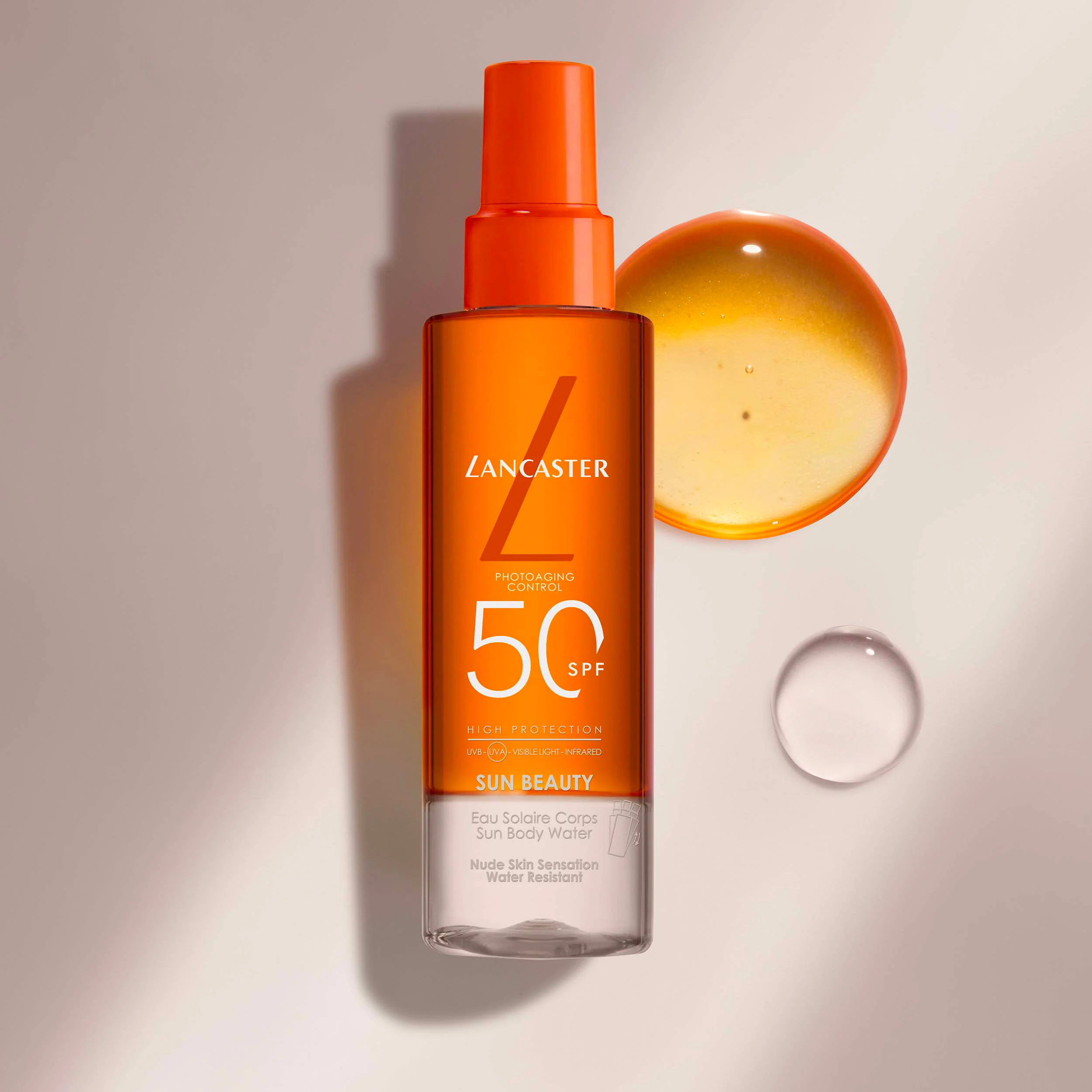 Agua protectora solar Sun Beauty SPF50 - Spray corporal de alta protección solar.