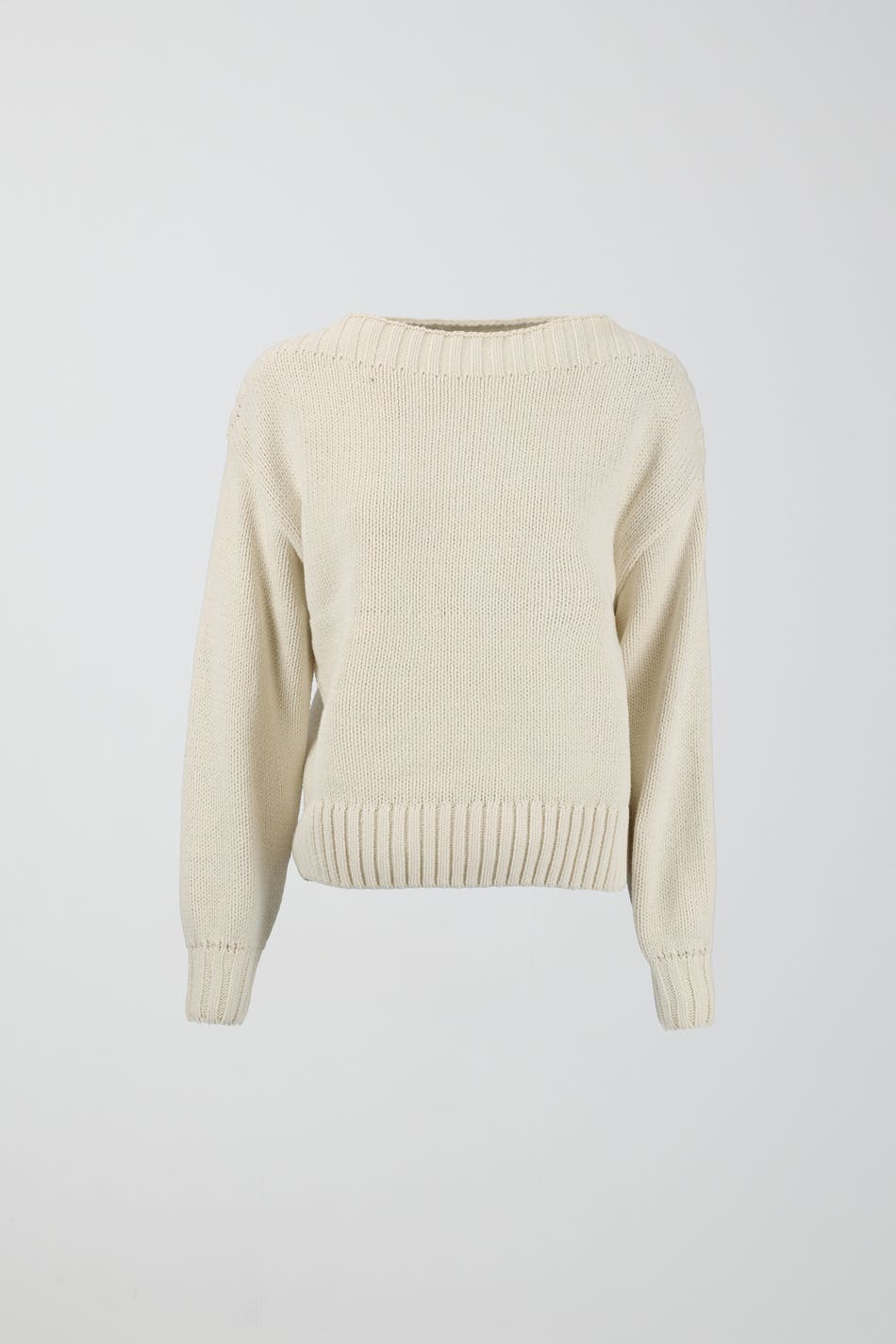 Boat neck knitted sweater