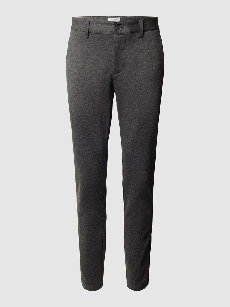 Chino mit Stretch-Anteil in anthrazit meliert