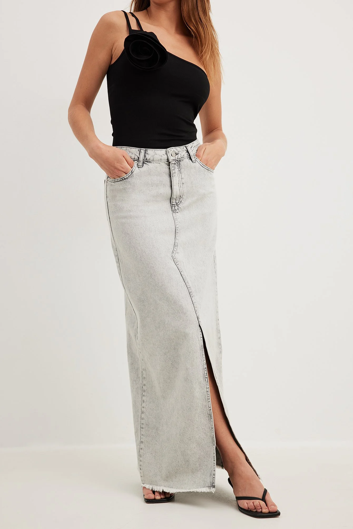 Weiter Maxirock aus Denim