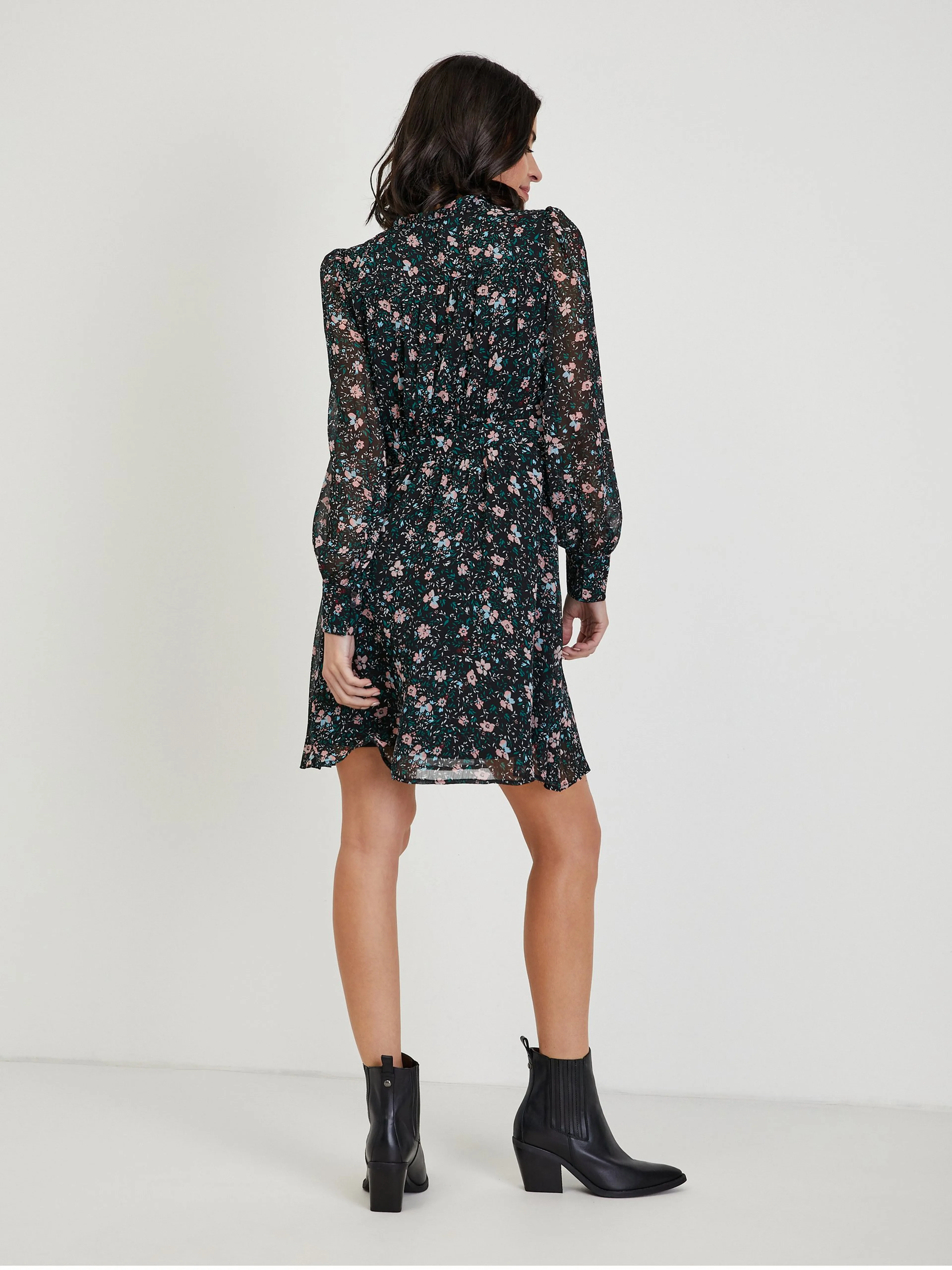 Schwarzes Damen Blumenkleid ORSAY