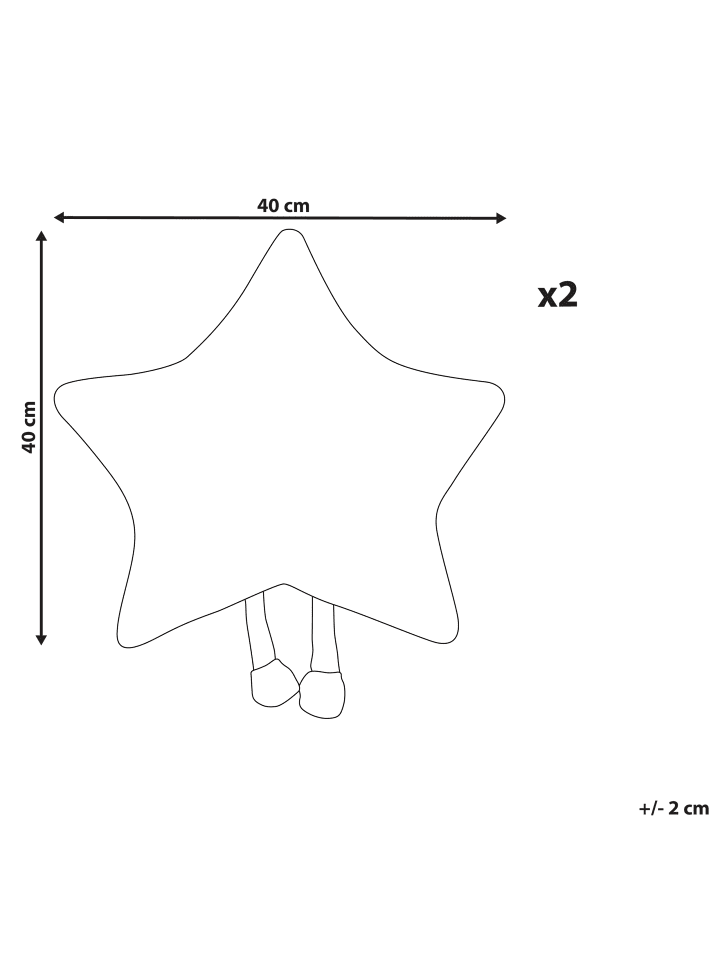 Beliani 2er-Set Dekokissen STARFRUIT in Weiß günstig kaufen onesize