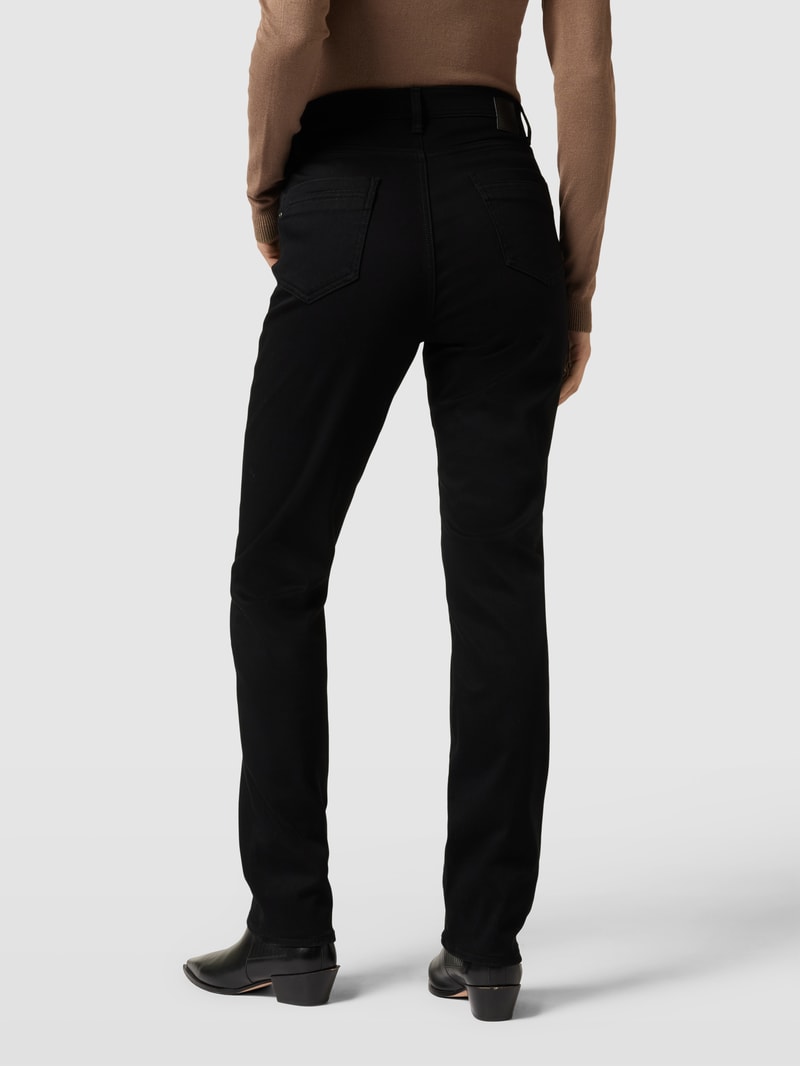 Jeans im unifarbenen Design Modell 'Carola' in schwarz