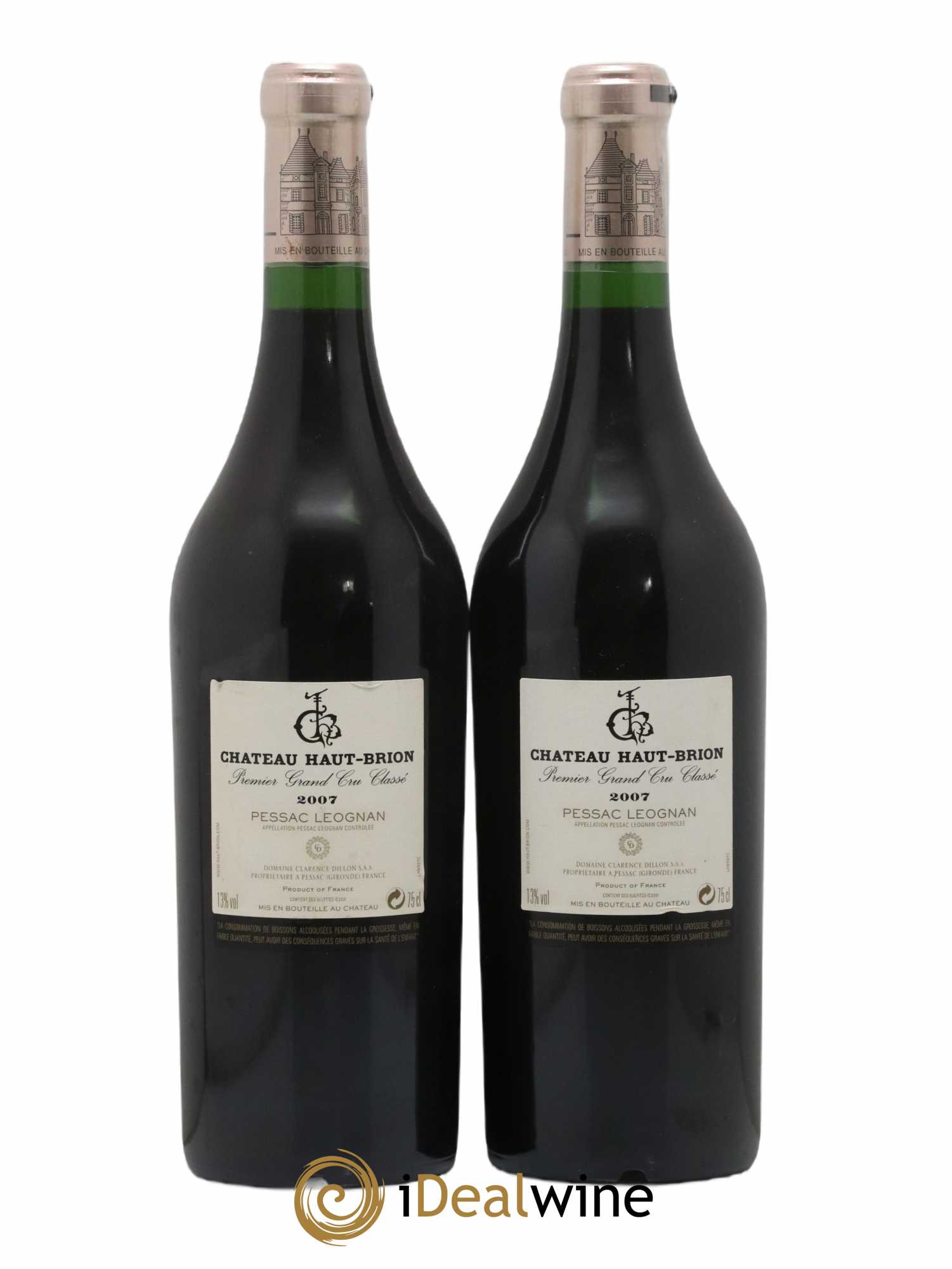 Château Haut Brion 1er Grand Cru Classé  2007 - Lot de 2 Bouteilles