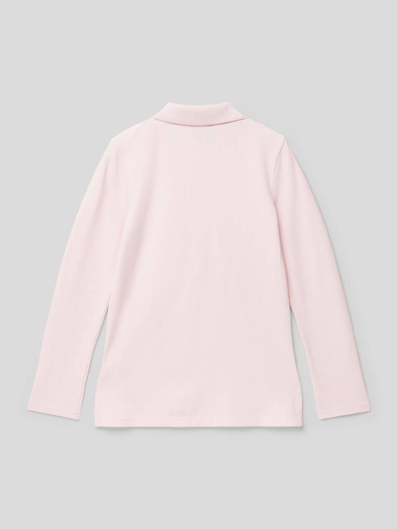 Poloshirt mit langen Ärmeln in hellrosa