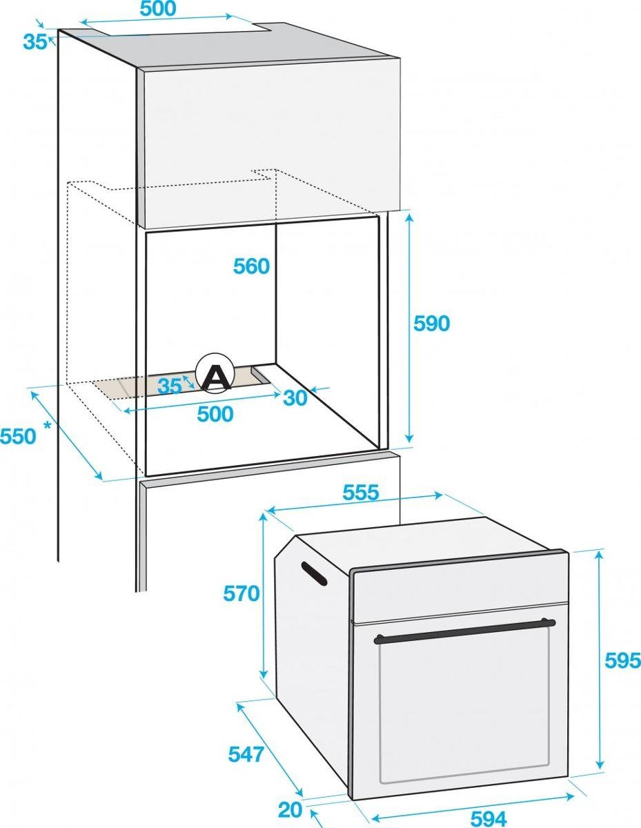 BEKO Einbaubackofen Beko BIM22300X Einbau-Backofen, 59,4 cm breit, 66 L, 3D-Kochfunktion