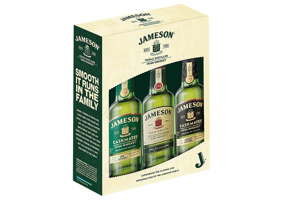 Irish Whiskey Triple Distilled Tripack Jameson 3 bouteilles de 200 ...