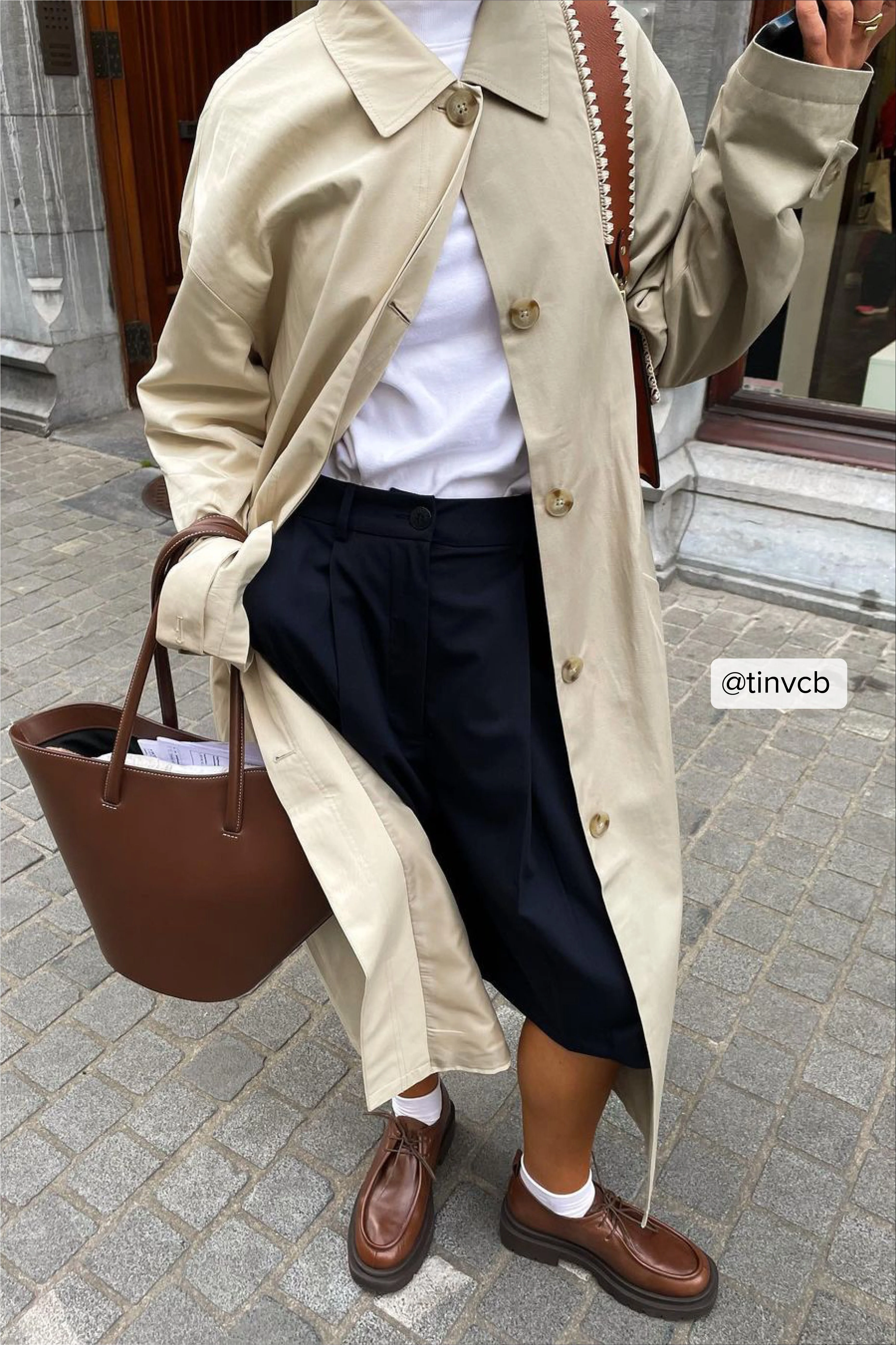 Zweifarbiger Trenchcoat