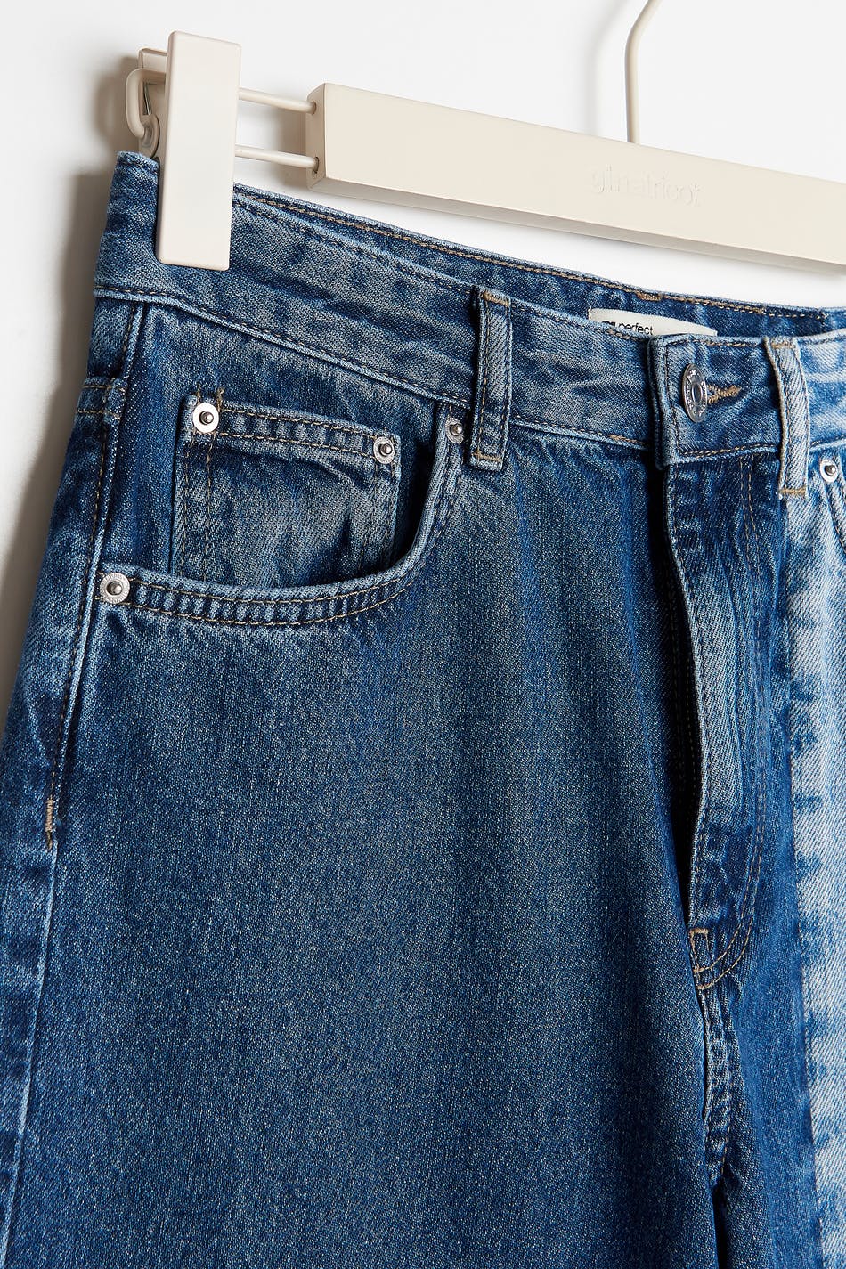 Straight block jeans