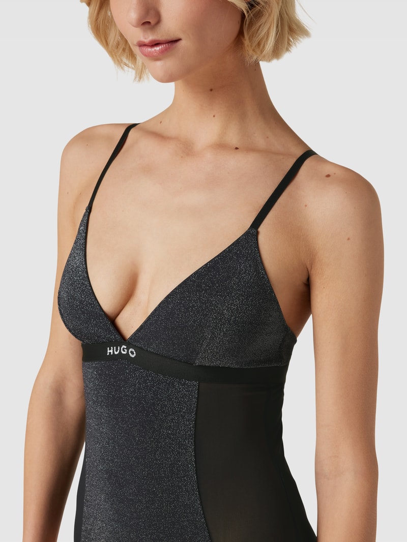 Body mit Effektgarn Modell 'LUREX' in schwarz