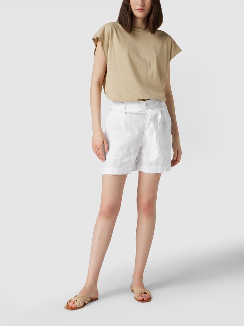 Shorts aus Leinen in weiß