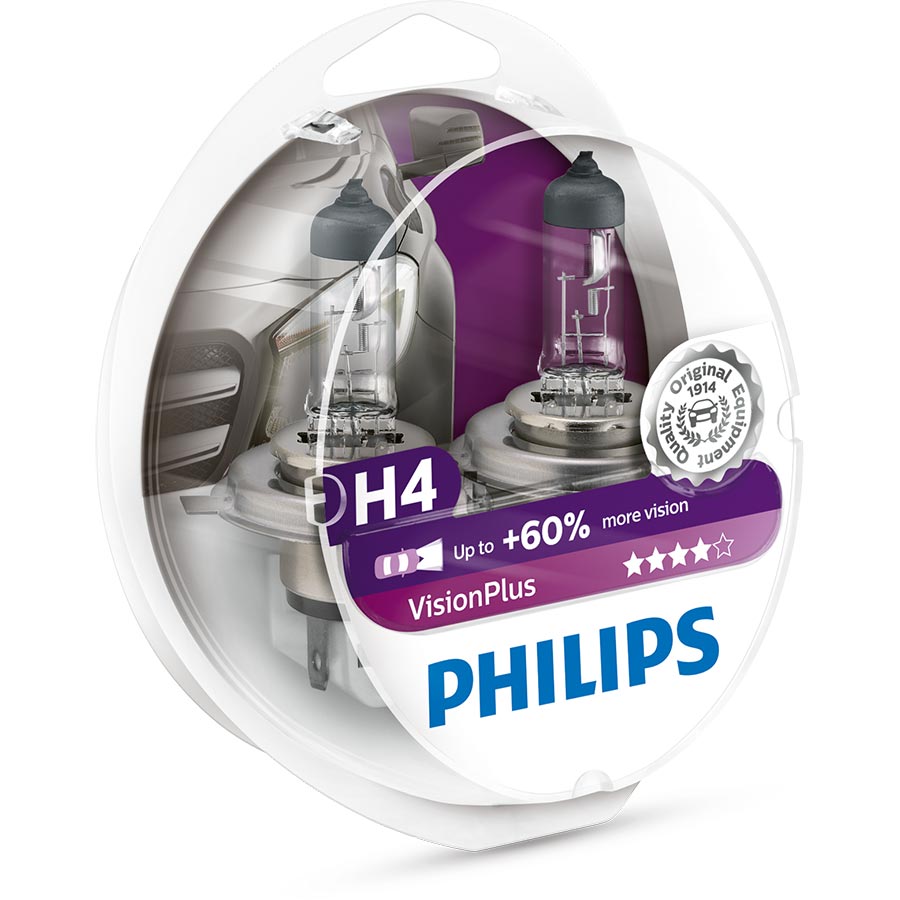 Philips VisionPlus +60% H4 Glühlampe, 2 Stück - ATU