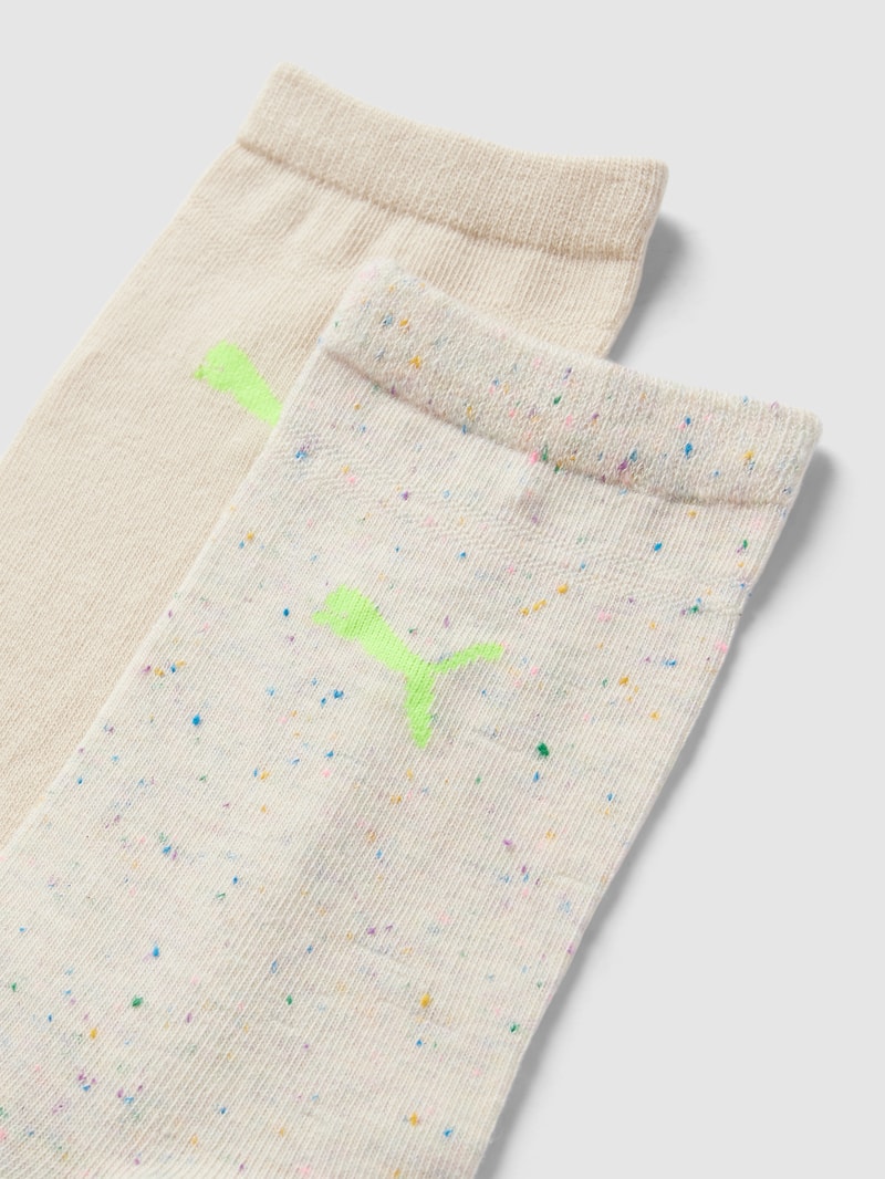 Socken mit Label-Details im 2er-Pack in beige meliert