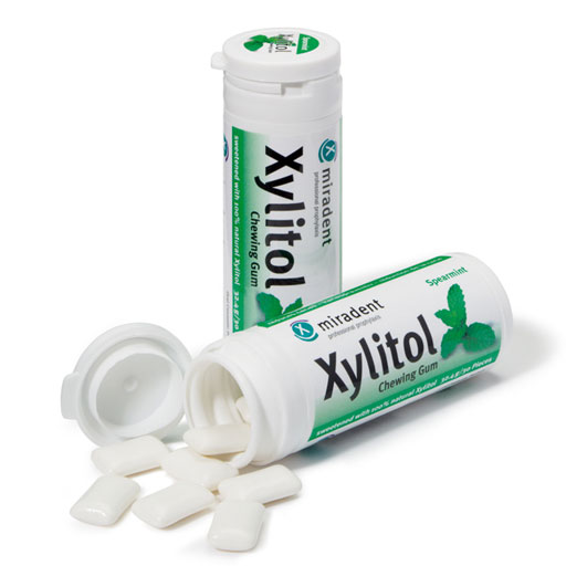MIRADENT Xylitol Chewing Gum Spearmint  30 St  Kaugummi