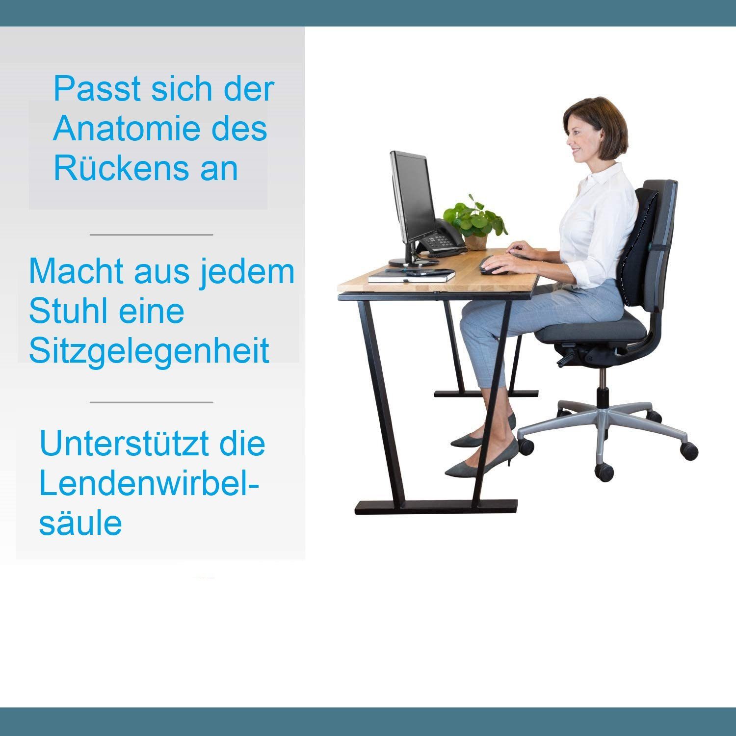 JUNG Rückenkissen VIVALOVE Rückenkissen Sofa Bett Auto, Stützkissen Lendenwirbelkissen, für Bürostuhl, Autositz, Rollstuhl, Rückenschmerzen Kissen, Lendenkissen, Rücken Unterstützung, Stützkissen, für untere & obere Rücken Lendenwirbelkissen Stuhlkis
