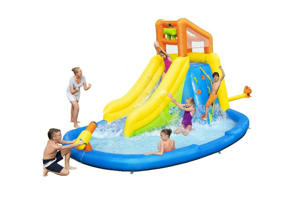 Bestway H2OGO!™ Wasserpark mit Dauergebläse „Mount Splashmore“ 5-10 Jahre 435 x 286 x 267 cm