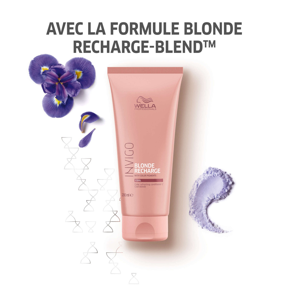 Wella Conditionneur BLONDE RECHARGE, Cool Blonde, 200ml Conditionneur pour cheveux blonds naturels ou colorés