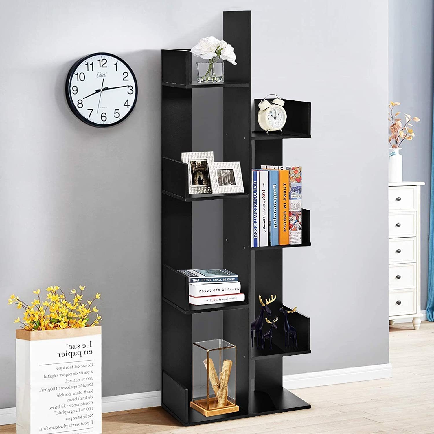KOMFOTTEU Aktenregal Standregal, mit 7 Fächer, 50 x 24,5 x 145 cm