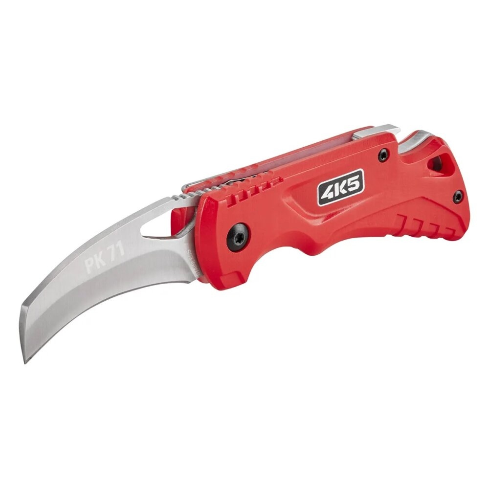 4K5 600.071A PK 71 Navaja plegable plateada con hoja curva