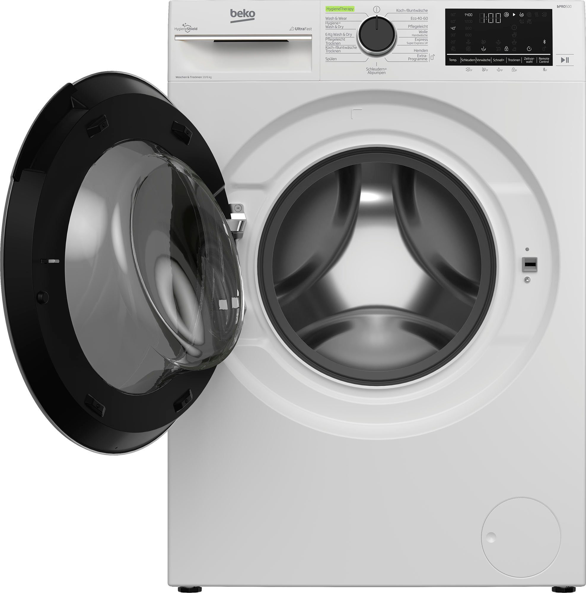 BEKO Waschtrockner B3DFT510442W, 10 kg, 6 kg, 1400 U/min