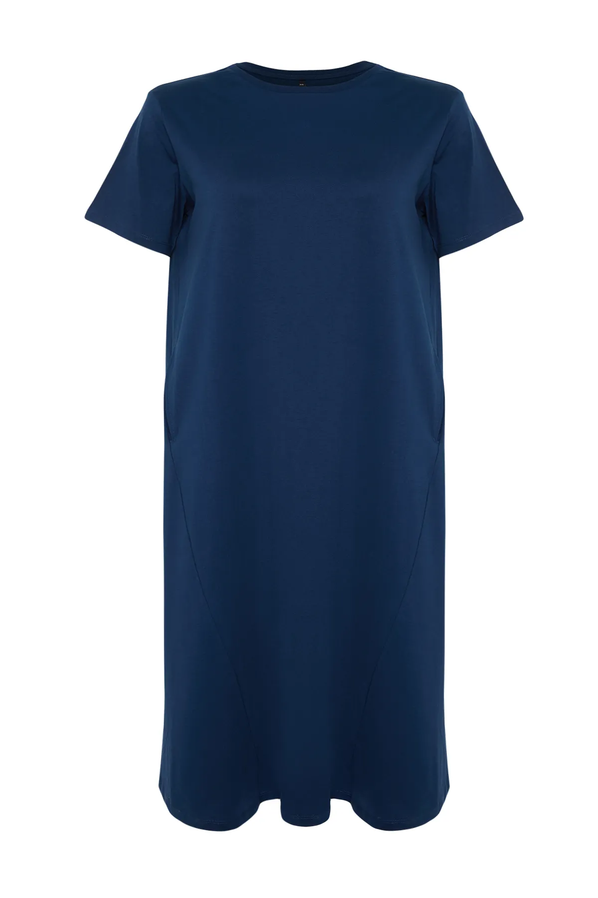 Trendyol Curve  Marineblaues Midi-Strick-T-Shirt-Kleid TBBSS24AH00067