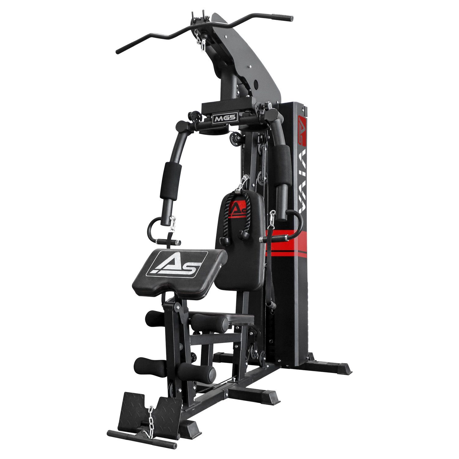 AsVIVA Kraftstation Kraftstation AsVIVA MG5 Pro 40in1 73 kg Multi-Gym, 13 Gewichtsblöcke, Massive Stahlrohrkonstruktion, 13 Gewichtsblöcke, rutschsichere Griffe
