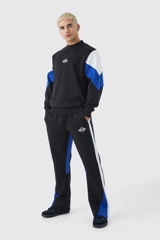 Man Colorblock Sweatshirt-Trainingsanzug