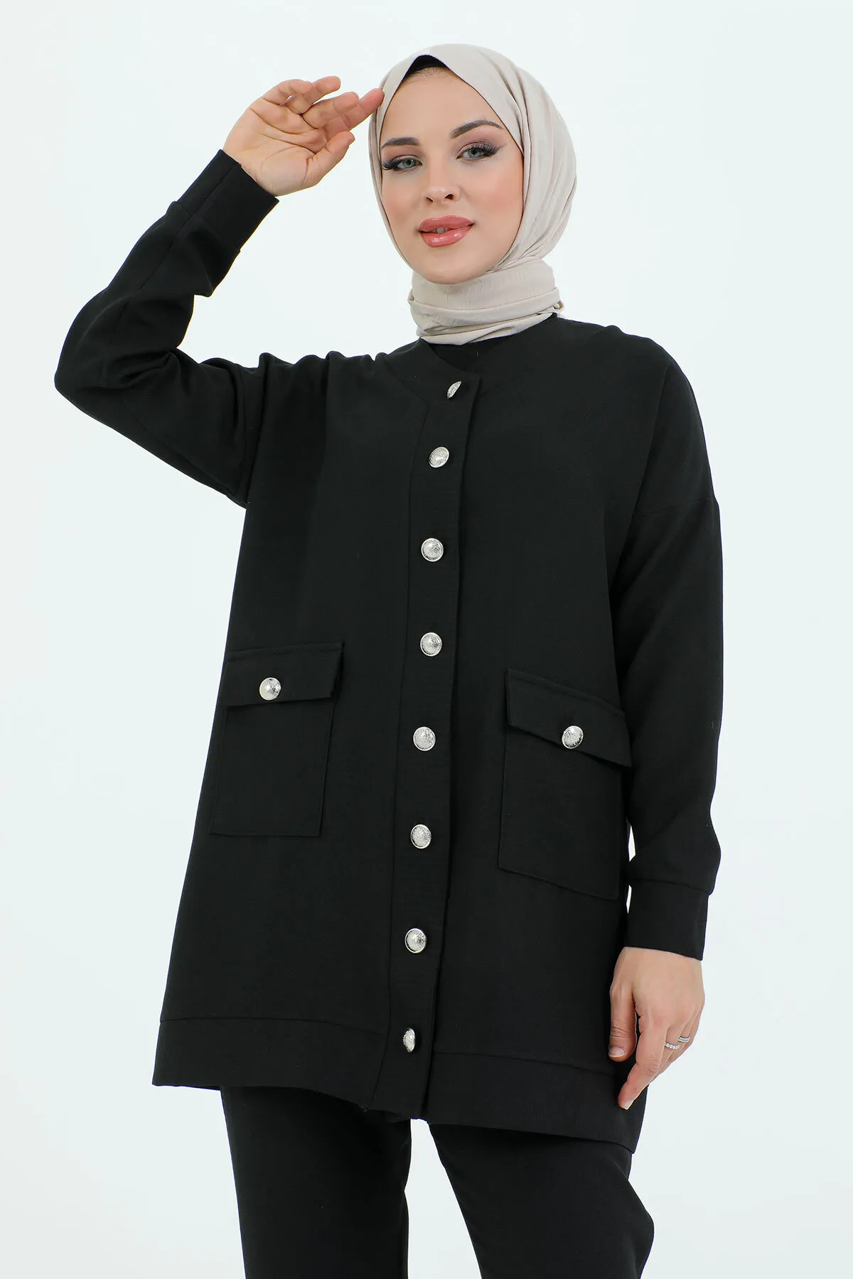Tesettür Dünyası  Zweiteiler - Schwarz - Regular Fit