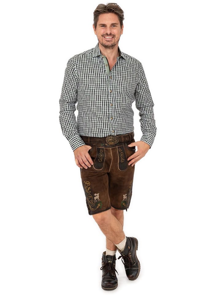 Gwandler Lederhose XAVER-gespeckt in hellbraun günstig kaufen