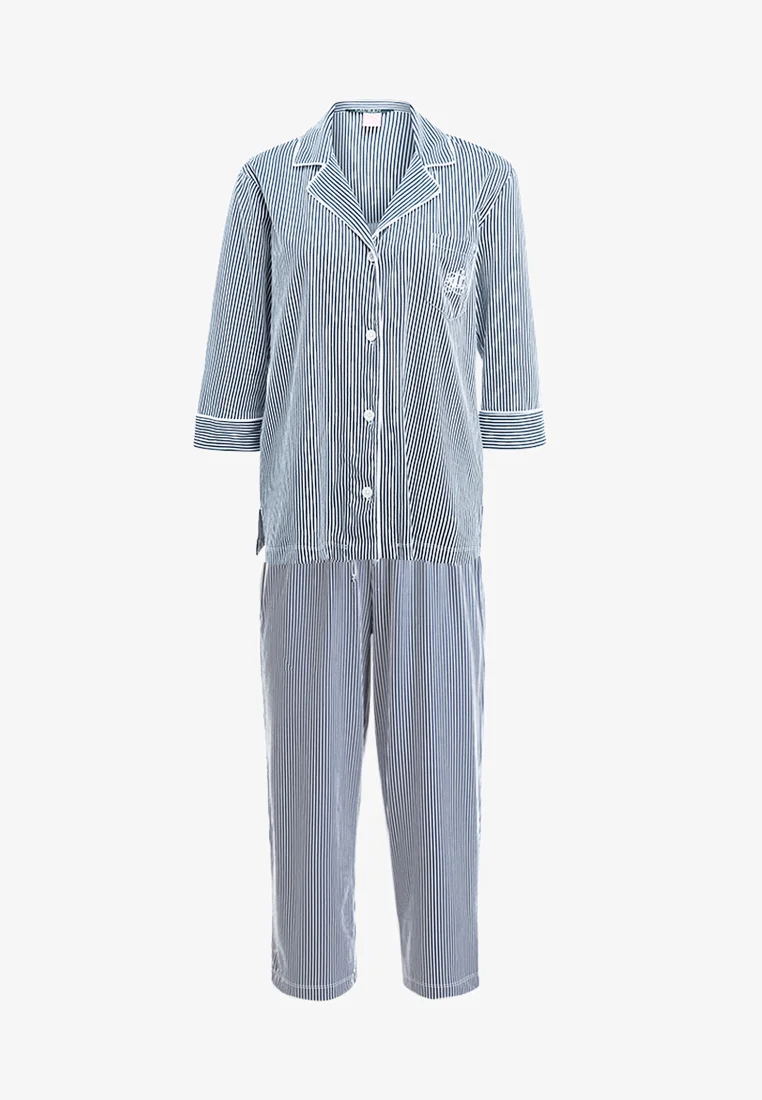 Conjunto clásico de cuello con muesca y mangas Heritage de Lauren Ralph Lauren - Pijamas