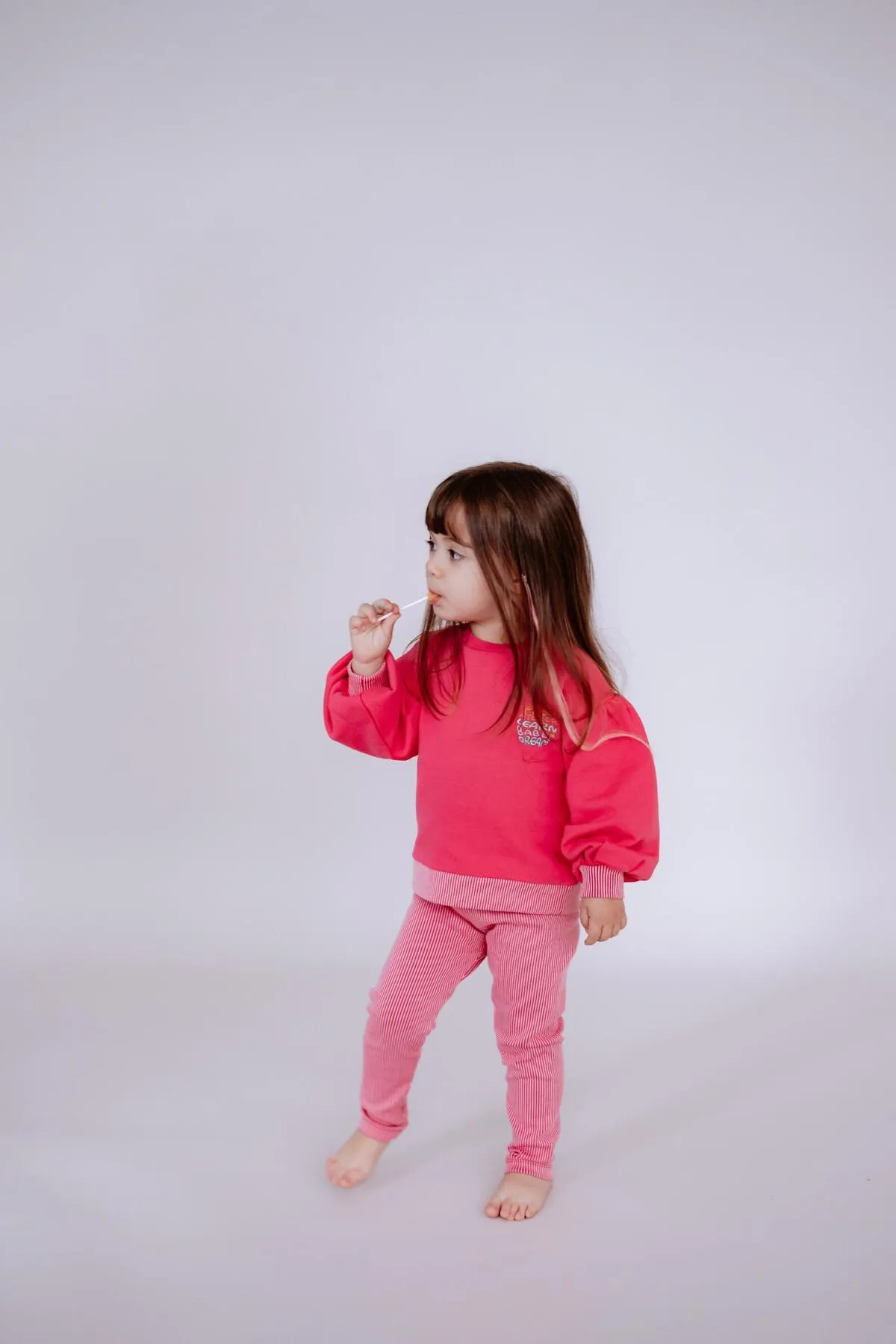 C&City  Langer Kinder-Trainingsanzug Rot/Rosa