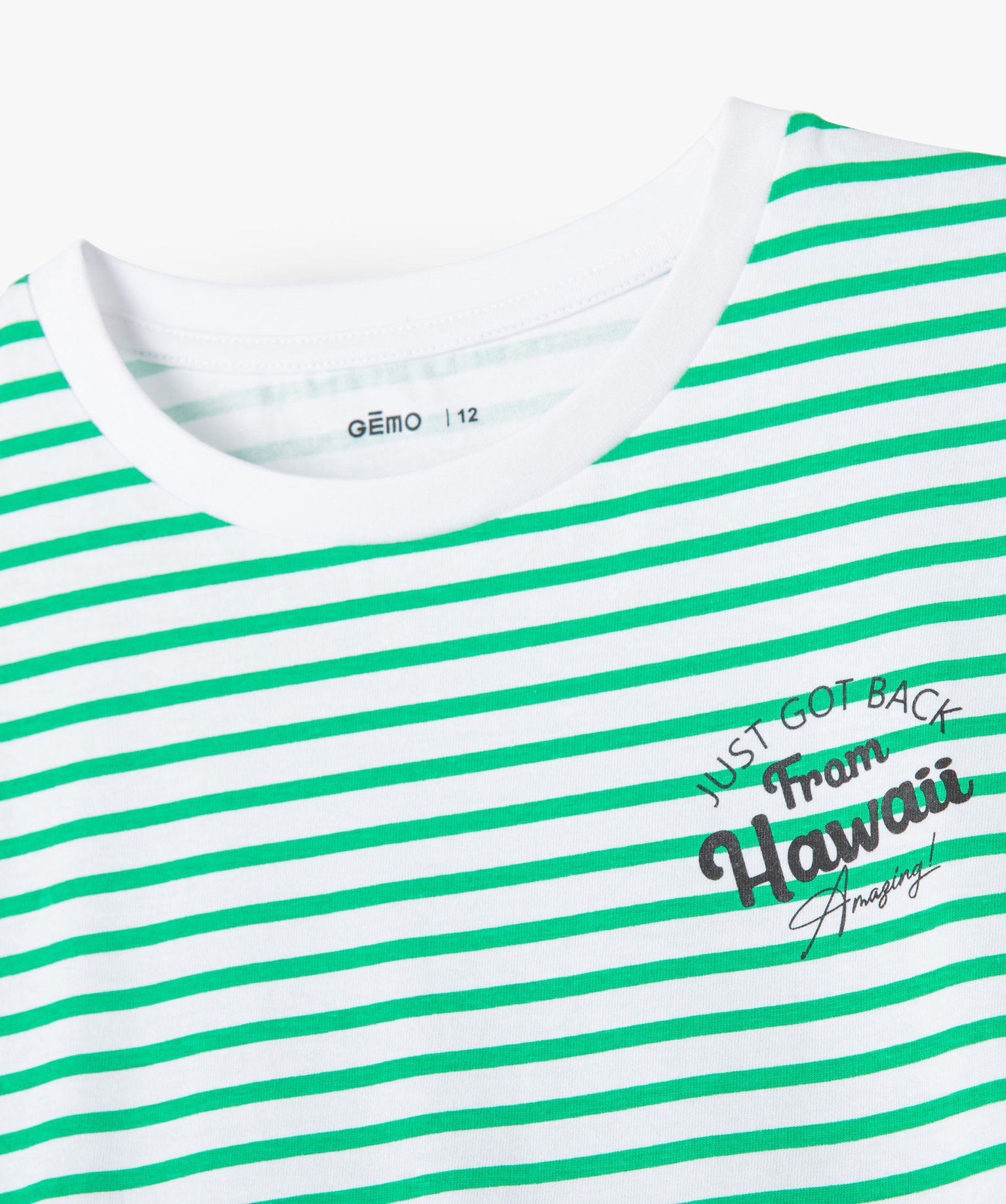 Tee-shirt fille à rayures coupe oversize vert | GEMO