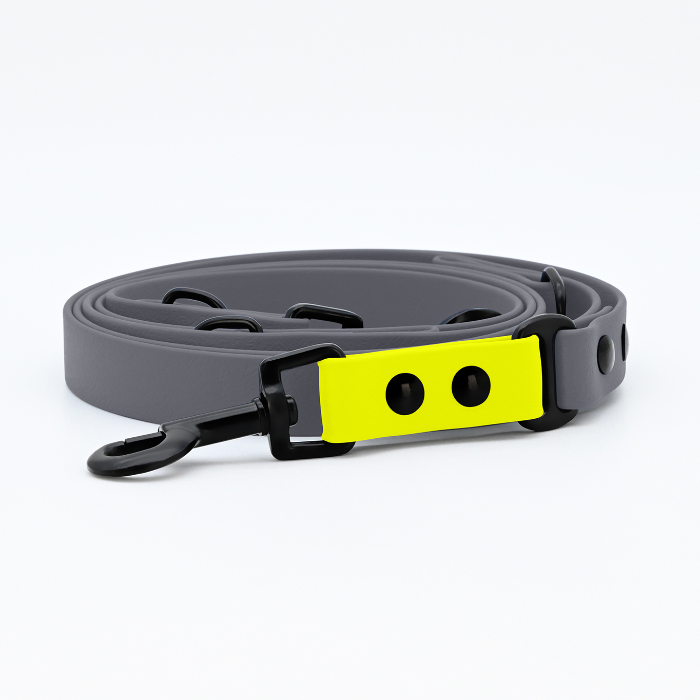 THE DOG IDEA Hundeleinen THE DOG IDEA Biothane Hundeleine Grau neon gelb
