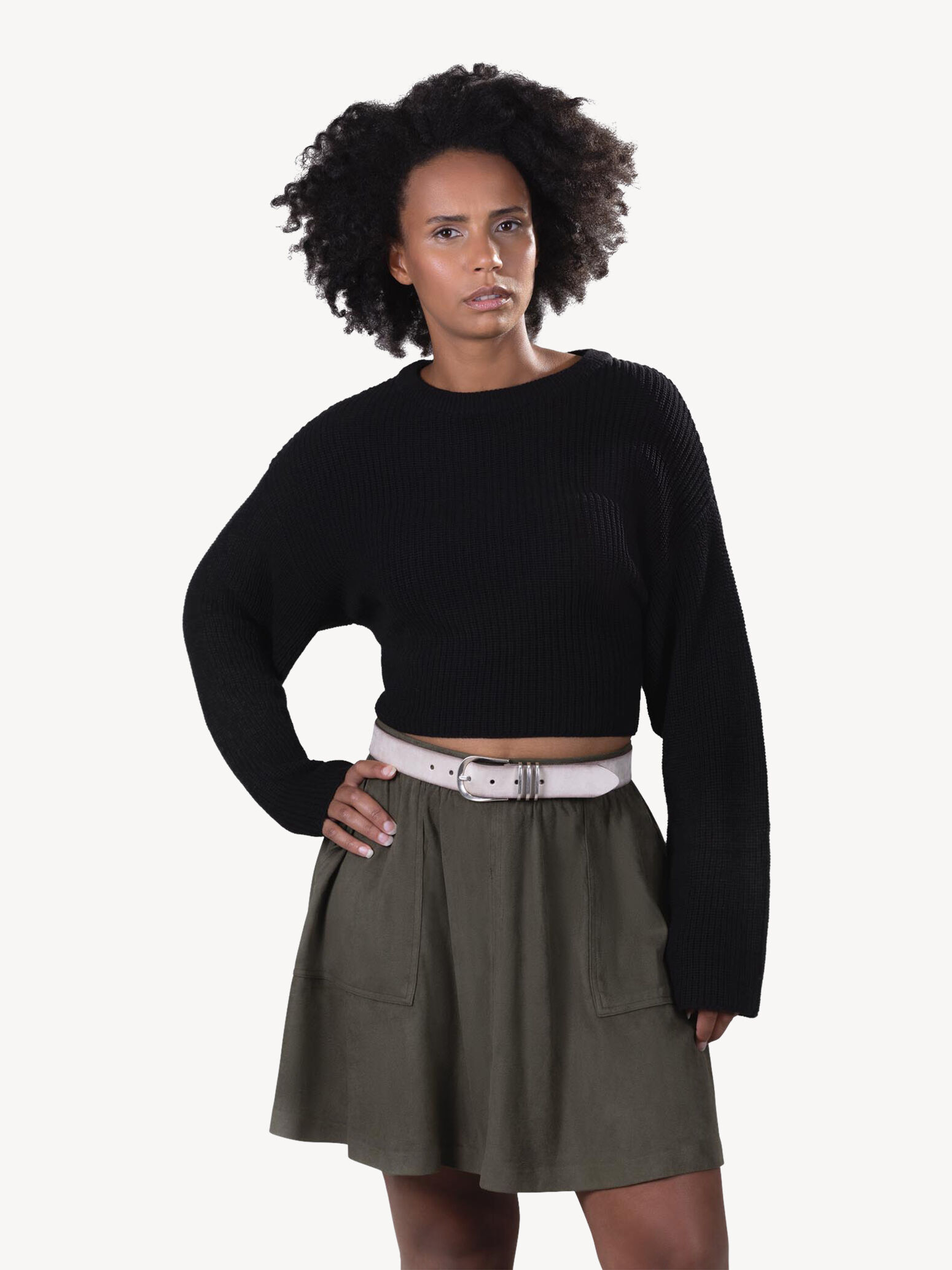 Ceinture en cuir - beige