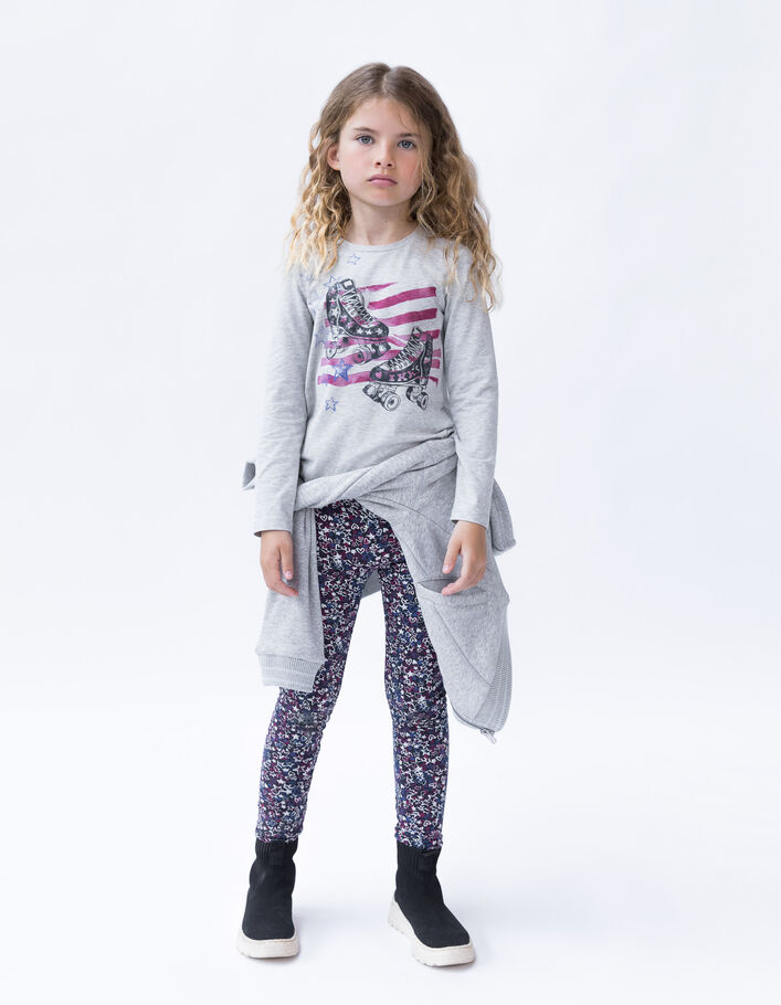 Leggings réversible imprimé étoiles et marine fille