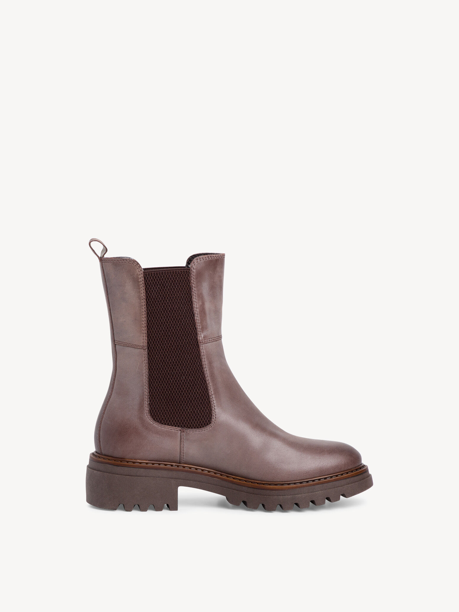 Bottine Chelsea en cuir - marron